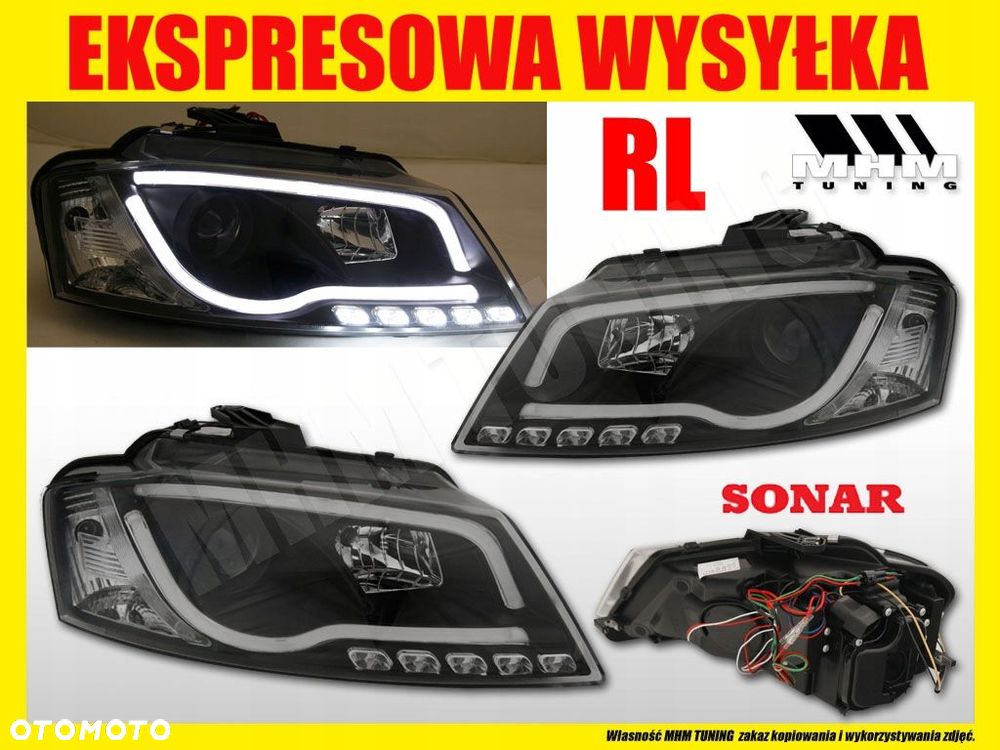 Reflektory Lampy Day line light LED Tube Neon Tuning Audi a3 8p Lift 2008- - 3