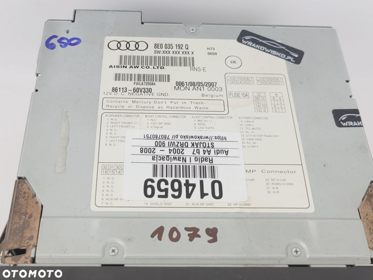 AUDI A4 B6 B7 RNS-E RADIO NAWIGACJA NAVI KOD MENU PL 8E0035192Q - 6
