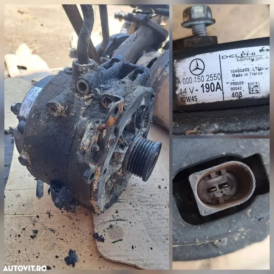 Anexe motor mecedes sprinter 2.7 270 cdi cdi w905 2,2 cdi 2000-2007 cod motor om612 alternator termoflot clapeta EGR rampa injectoare - 2