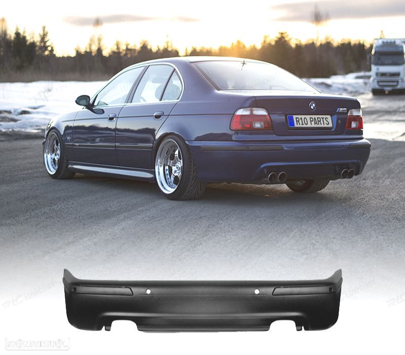 PARA-CHOQUES TRASEIRO BMW E39 LOOK M5 SAIDA DUPLA COM PDC - 1
