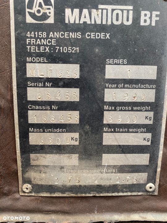 Manitou MLT 626 - Most Przedni Tylny Zwolnica Zwrotnica Atak Ramię Felgi [CZĘŚCI] - 1