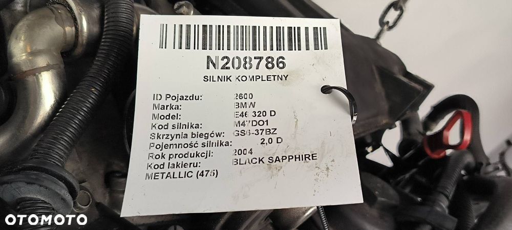 SILNIK KOMPLETNY BMW E46 320 D M47T - 4