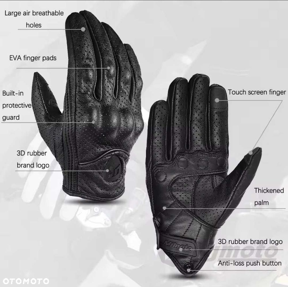 rękawice motocyklowe skórzane wzmacniane - 2