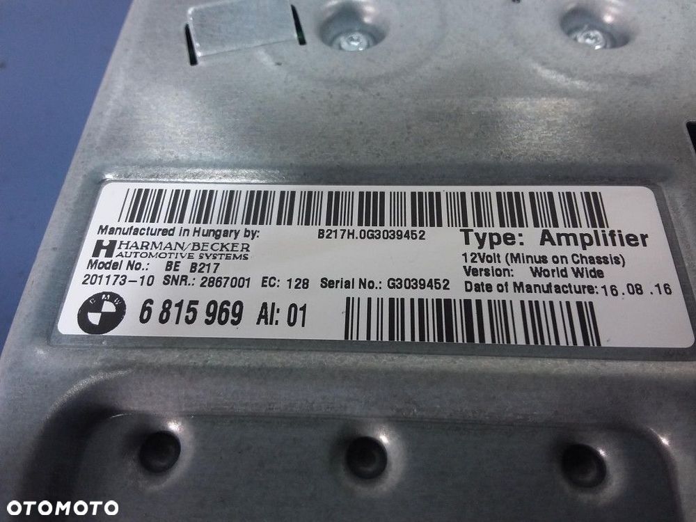 BMW 5 F10 GŁOŚNIKI WZMACNIACZ NAGŁOŚNIENIE HARMAN KARDON KOMPLET - 6