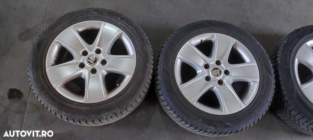 Set jante aliaj pe 16 volkswagen vw golf 6 hatchback an 2010 cu anvelope de iarna DOT 2021 - 3