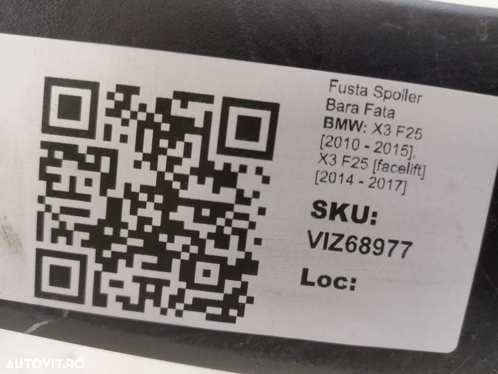 Fusta Spoiler Bara Fata BMW X3 F25 2010 2011 2012 2013 2014 2015, X3 F - 9
