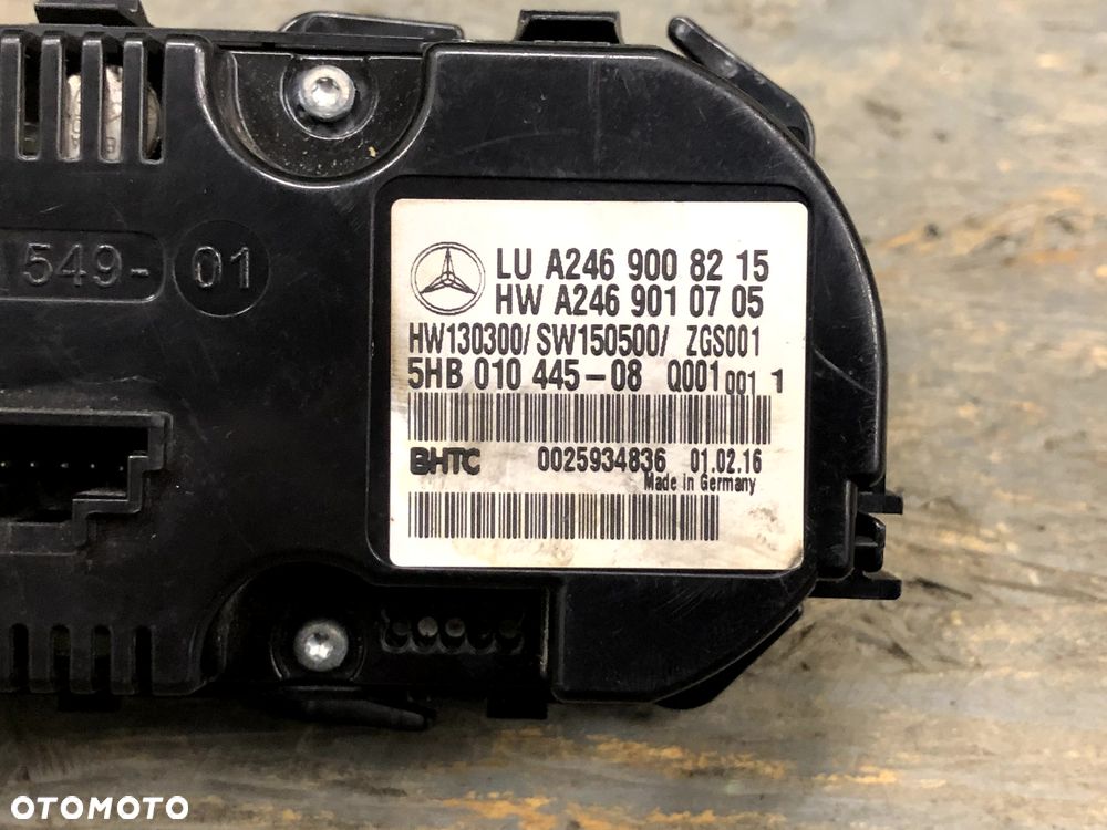 MERCEDES BENZ W176 W246 PANEL STEROWANIA KLIMATYZACJĄ STEROWANIE KLIMĄ NAWIEWAMI A2469008215 A2469010705 - 5