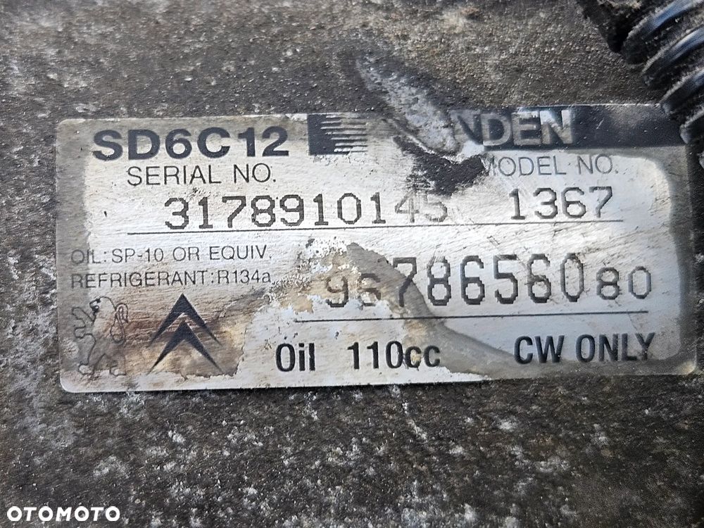 Peugeot Partner 308  Citroen C4 C5 X7 Berlingo  1.6 E-HDI kompresor sprezarka klimatyzacji 6971216280 9678656080 - 3