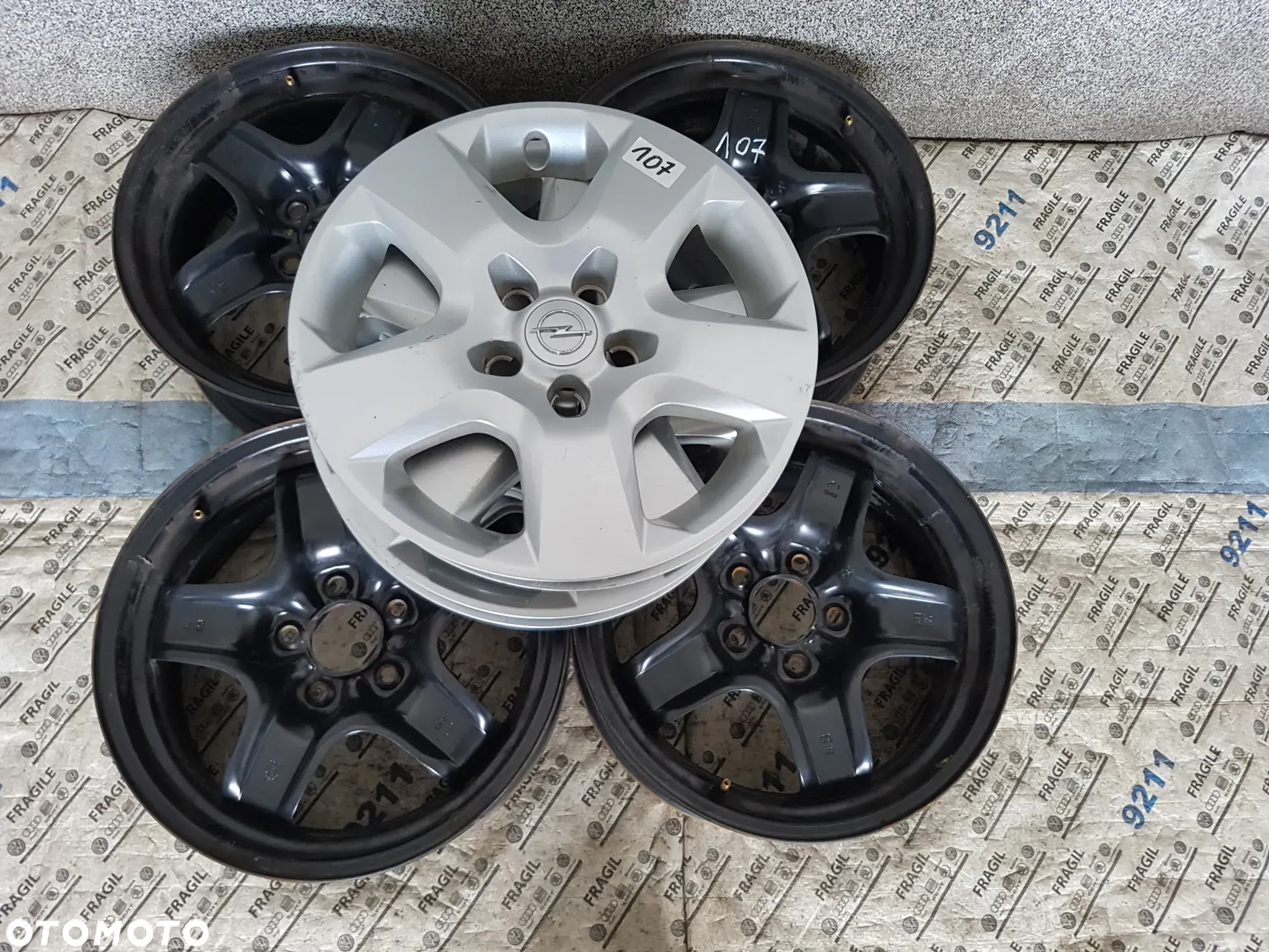 FELGI STALOWE STRUKTURALNE KOŁPAKI OPEL  5x110 6,5JX16 ET39 ASTRA H MERIWA B ZAFIRA B VECTRA C - 3