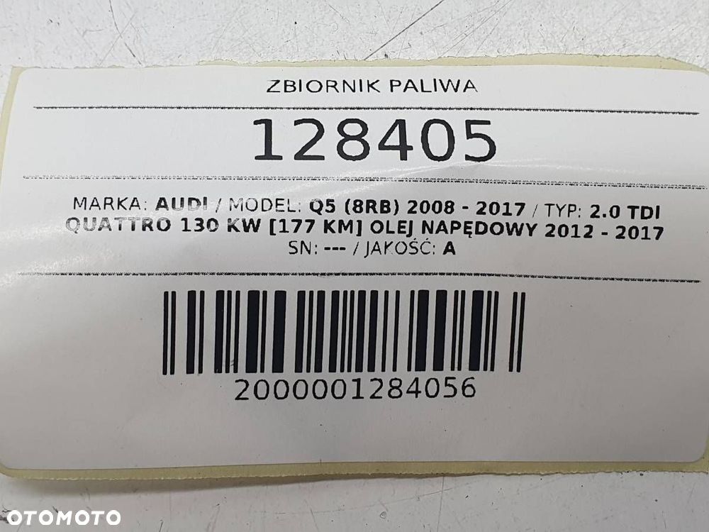 ZBIORNIK BAK PALIWA AUDI Q5 8RB 2.0 TDI 177KM QUATTRO 8R0201021XXX - 9