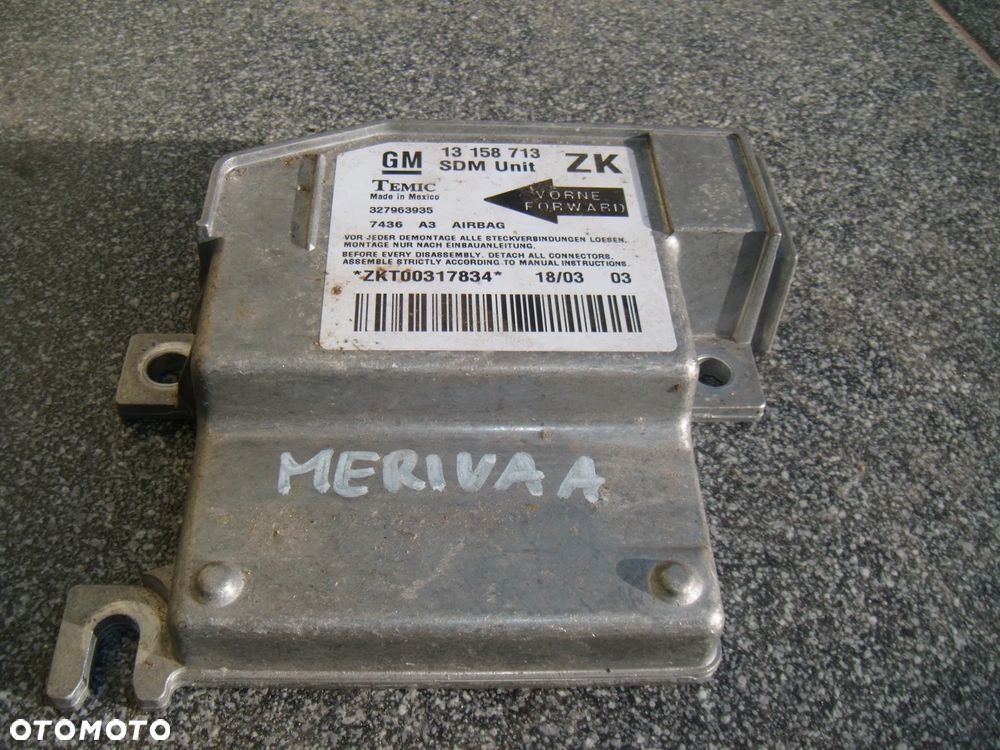 opel meriva a 03r sensor airbag 13158713 - 1