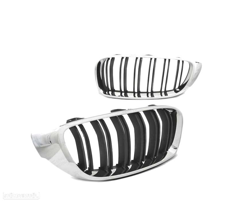 GRELHAS BMW F32 F33 F36 13-18 M4 LOOK PRETO CROMADO - 2