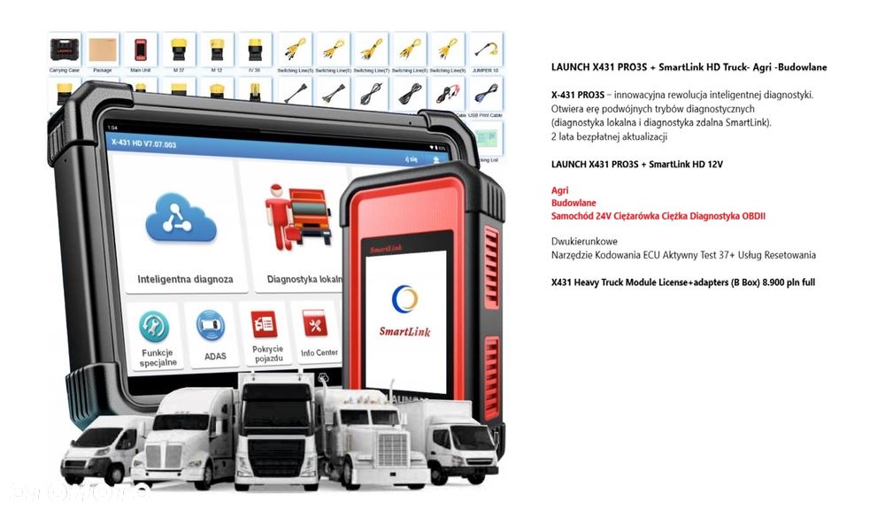 LAUNCH X431 PRO3S+ SmartLink HD Truck-Agri-Budowlane - 1
