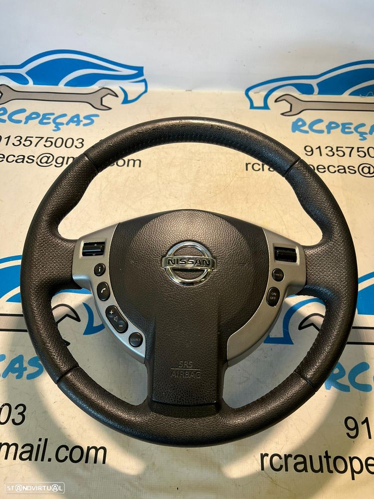 VOLANTE GUIADOR COMPLETO 48430JD01D 48430JD01 PELE PERFURADA COMANDOS MULTIFUNÇÕES AIRBAG NISSAN QASHQAI I 1 MK1 J10 NJ10 JJ10E - 3