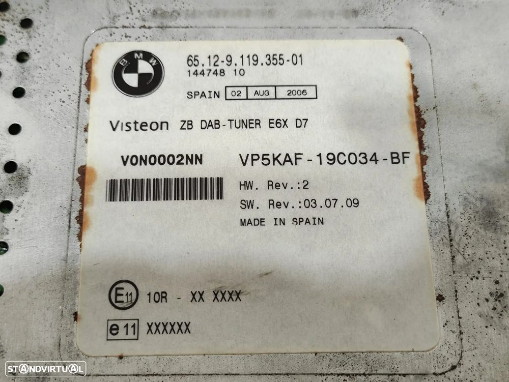 Sintonizador DAB original BMW Serie 1/Serie 3 E87 E90 E91 E92 E93 - 8