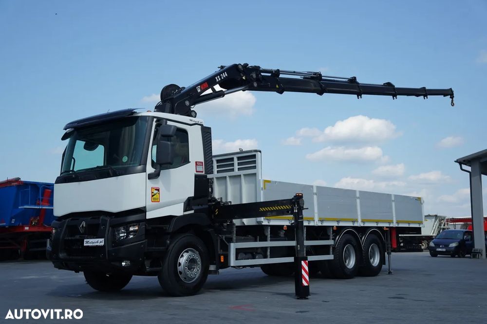 Renault C 380 / 6x4 / CAROSERIE LIVRARE 6,8 m / + HDS HIAB 244 EP-5 / ATINGERE: 15 M / MAX 8.400 KG / MANUALĂ / EURO 6 - 2