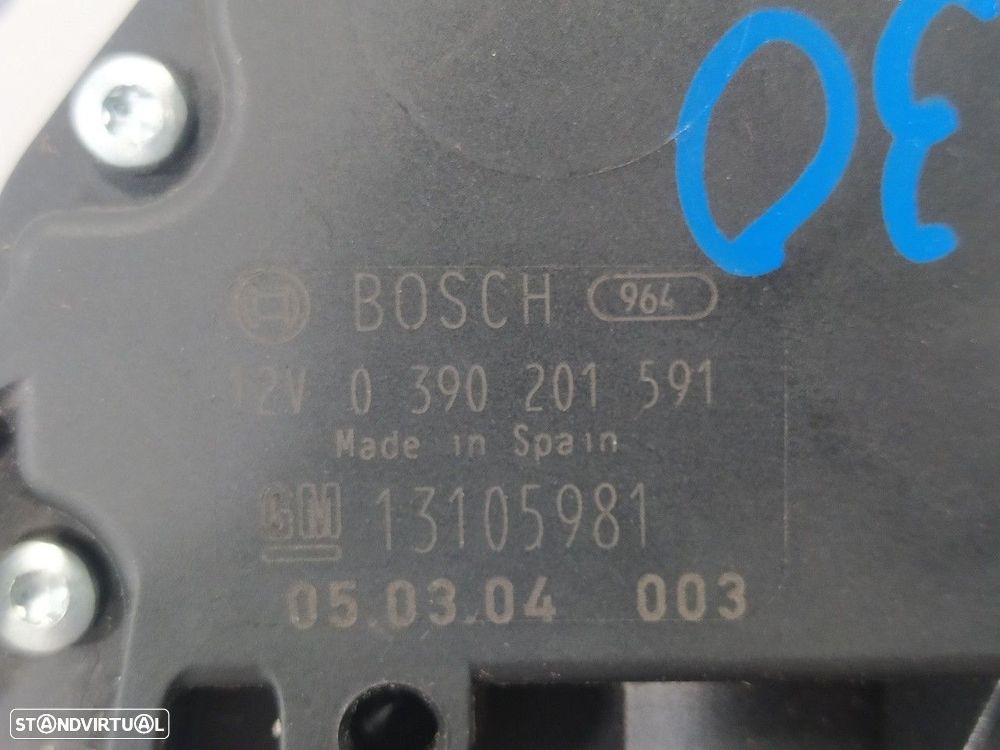 MOTOR LIMPA-VIDROS TRASEIRO OPEL ASTRA H BREAK FAMILIAR 2006 -0390201591 - 1