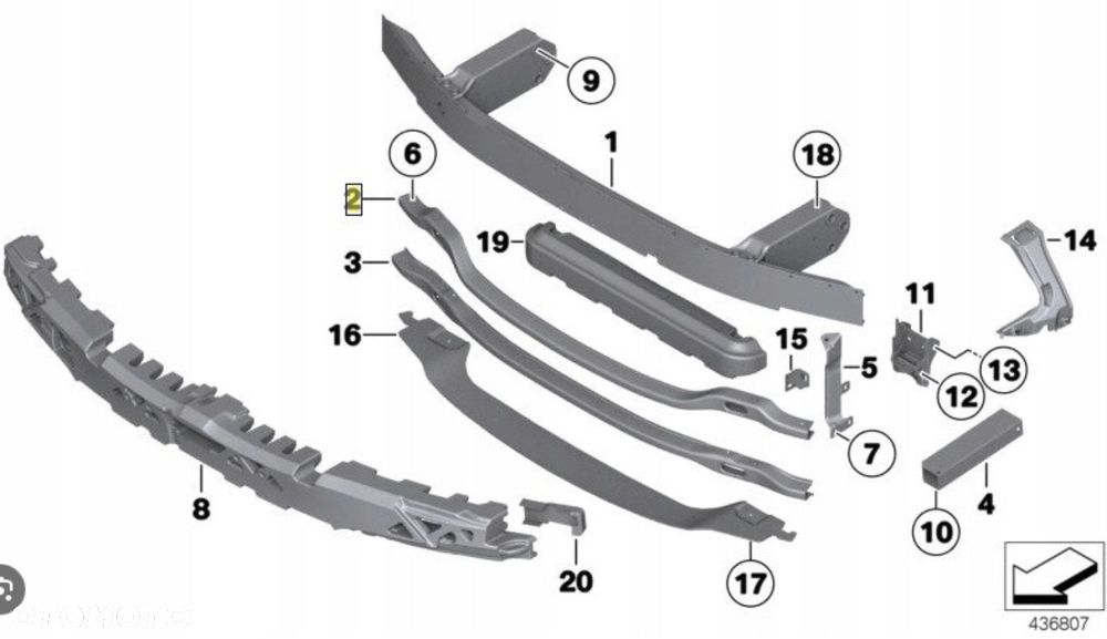 PAS PRZEDNI KIEROWNICA POWIETRZA WLOT ŻALUZJA BELKA DOLNA BMW F10 F11 2009+ - 6