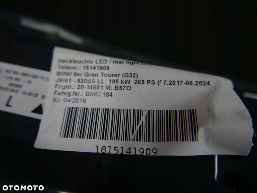 bmw g32 lampa lewa tylna w błotnik lewy tył - 10