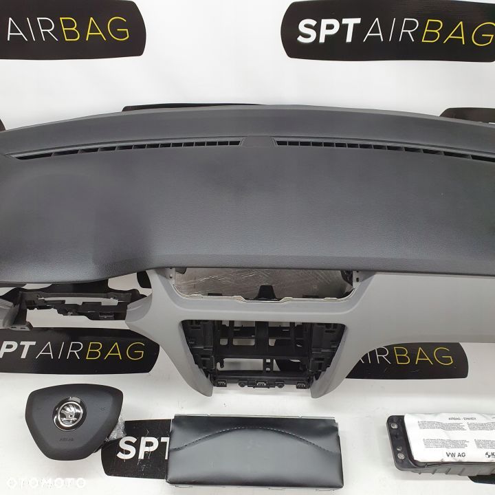 SKODA OCTAVIA III 3 5E0 DESKA ROZDZIELCZA KONSOLA KOKPIT PULPIT PODUSZKI AIRBAG AIR BAG PASY KIT SET - 3