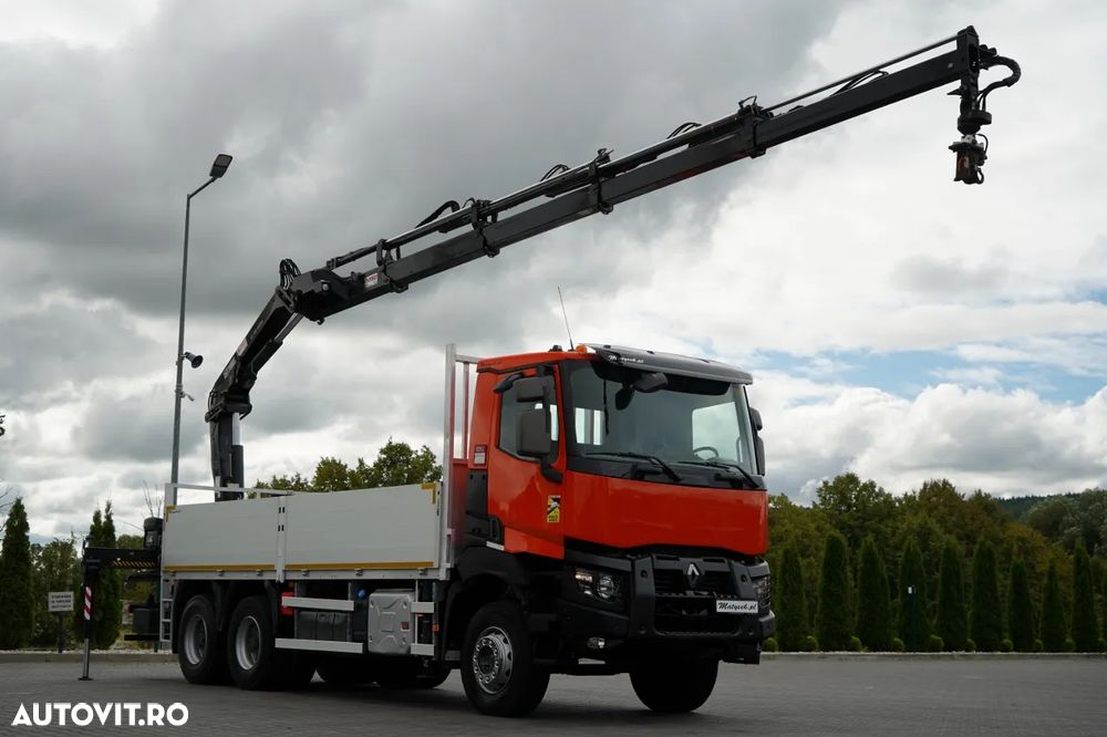 Renault K 380 / 6X4 / LIVRARE 6,2 M / + HIAB 166 ES-4 / CAPACITATE MAXIMĂ DE RIDICARE 6.500 KG / ATINGEREA 12,3 M / ROTATOARE / RADIOCOMANDĂ / IMPORTAT - 6