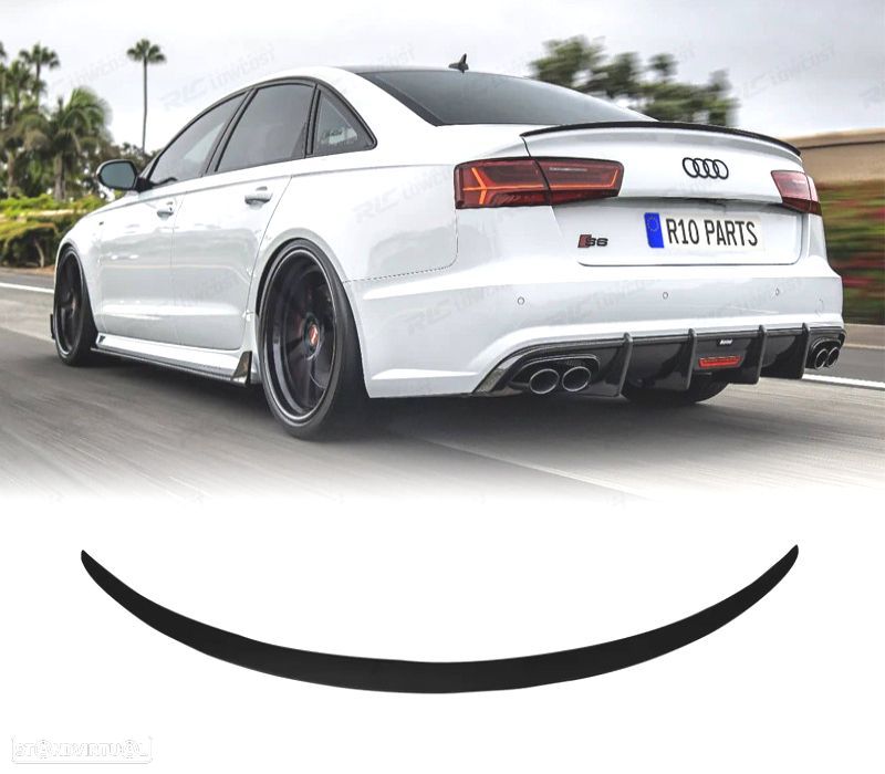 SPOILER AUDI A6 19-24 LOOK RS6 PRETO BRILHANTE - 1