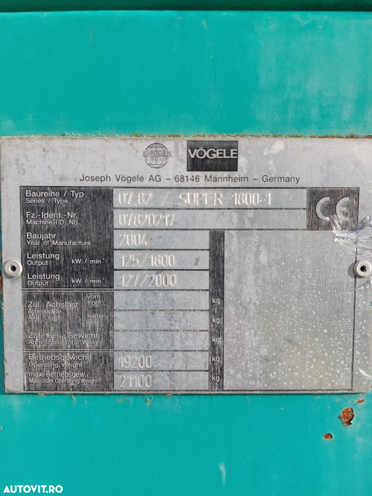 Vogele S1800-1 - 7