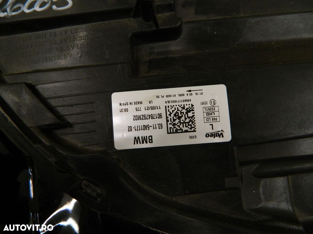 Far stanga BMW X1 F48 LCI FULL LED, 2019, 2020, 2021, 2022, 2023,  cod origine 63115A01171-02. - 7