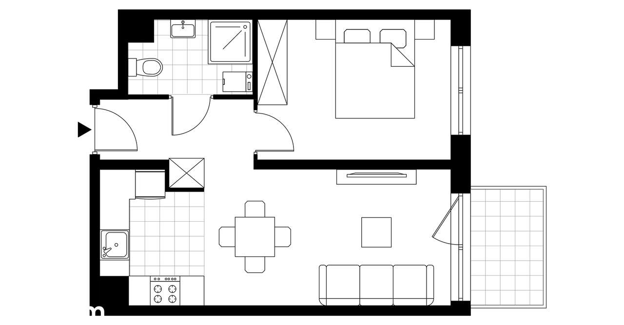 2-pokojowe mieszkanie 39m2 + balkon - Pełny obrazek: 4/13