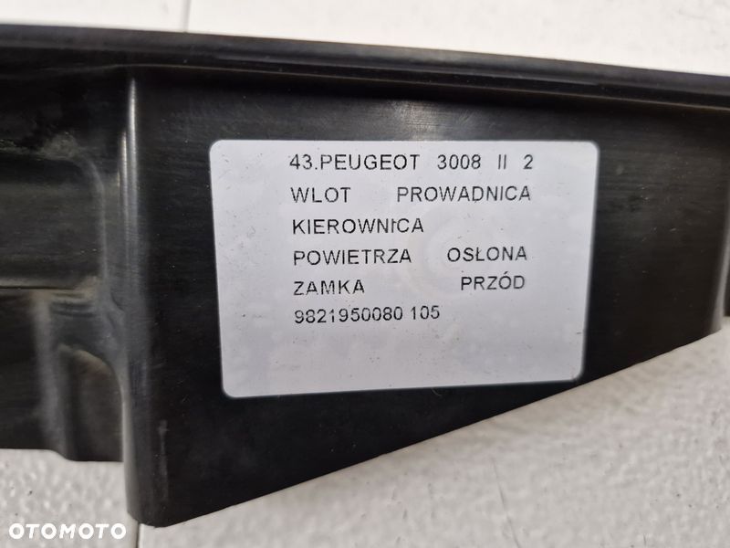 peugeot 3008 2 ii wlot prowadnica kierownica powietrza osłona zamka 9821950080 - 5