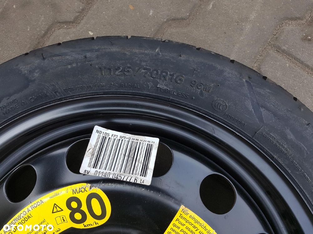 AUDI A3 8V 2012r- GOLF VII 7 LEON III KOŁO DOJAZDOWE 16 5X112 LEWAREK - 6