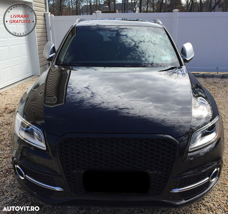 Grila Bara Fata Audi Q5 8R Facelift (2012-2015) Negru Lucios- livrare gratuita - 5