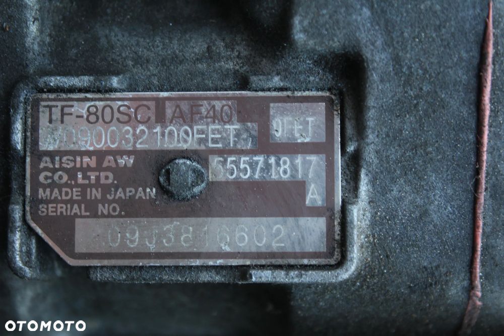 SKRZYNIA BIEGÓW AUTOMAT KONWERTER OPEL INSIGNIA A 2.0 TURBO AF40 55571817 A - 7