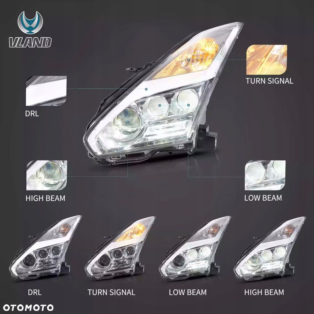 reflektory lampy kpl led neon tuning lift-look nissan gtr gt-r r35 2008-25 - 4