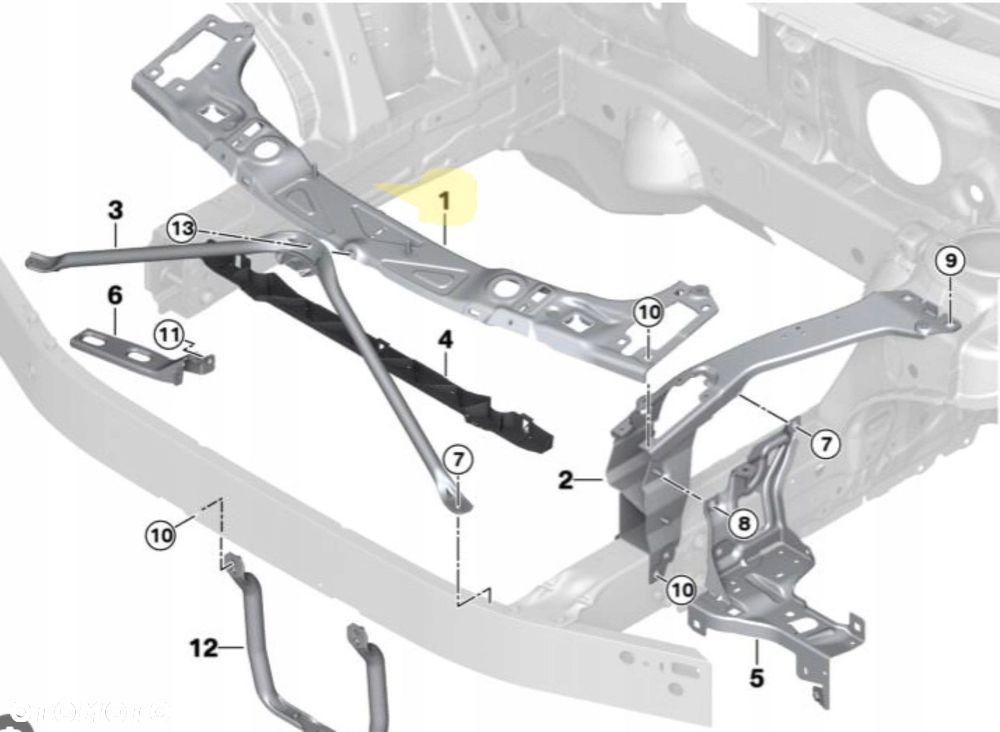 PAS PRZEDNI KIEROWNIA POWIETRZA ŻALUZJA WZMOCNIENIE GÓRNE BMS F39 2017+ - 6