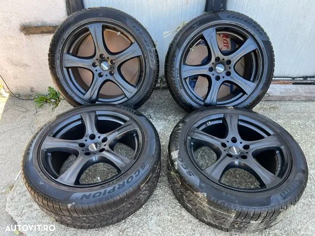 Jante Porsche Cayenne R20 cu anvelope iarna senzori presiune 275-45-20 stare foarte buna Porsche R20 Anvelope pirelli scorpion - 1