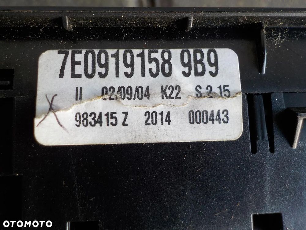 VW T5 PANEL OGRZEWANIA NAWIEWU TYŁ 7E09191589B9 - 2