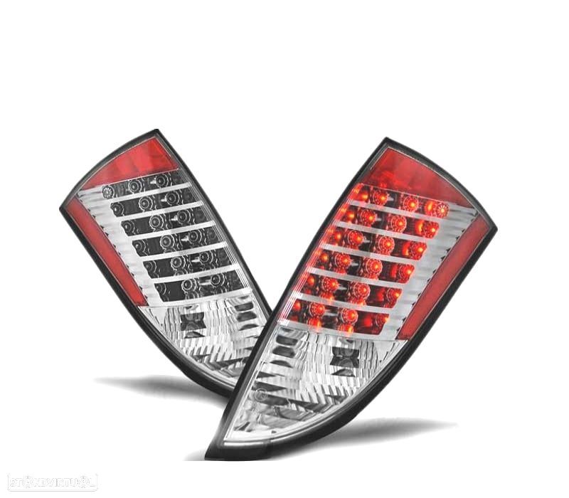 FAROLINS TRASEIROS LED FORD FOCUS 1 HB 98-04 CHROME CROMADO - 1