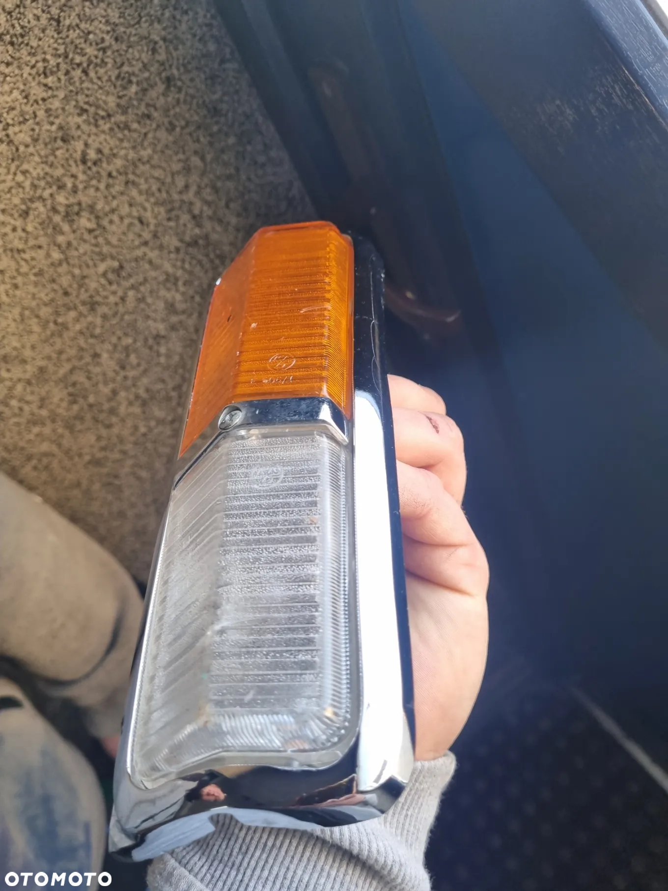 Lampy przód kierunkowskazy chrom stary typ Fiat 125p komplet - 12