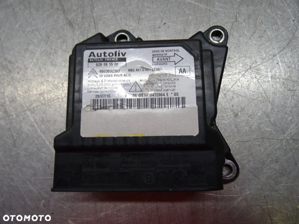 CITROEN DS3 LIFT HB 3D 1.6HDI MODUŁ AIRBAG SENSOR PODUSZEK 9803832380 - 1
