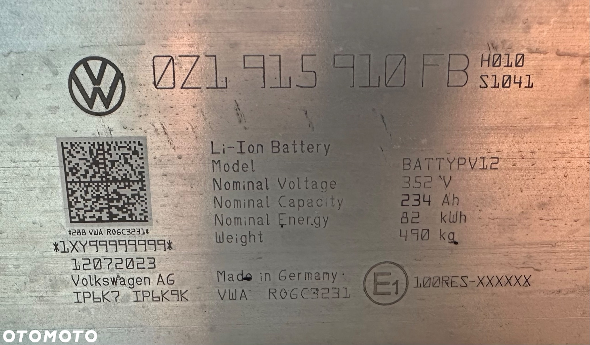 BATERIA AKUMULATOR VW ID.4 82KWH 10 000 KM. 0Z1 915 910 FB . - 3