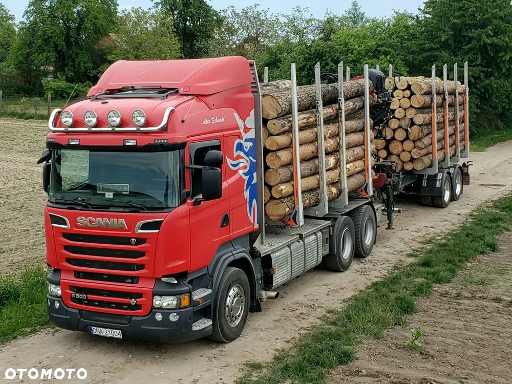 Scania R580 V8 2016r Scania R560 V8 2014r Scania R500 V8 2013r do drewna drzewa lasu dłużycy kłody dźwig epsilon loglift wózek doll huttner przyczepa do transportu drewna - 24