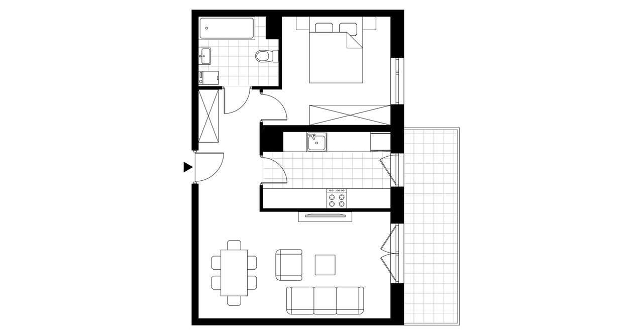 2-pokojowe mieszkanie 50m2 + balkon - Pełny obrazek: 3/23