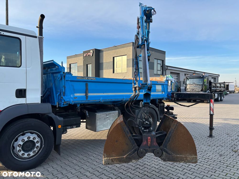 MAN TGM 18.250 4x2 wywrotka MEILLER z HDS MKG z czerpakiem i rotatorem , łyżką , obrotnica , HDS wyprowadzona 5 i 6 funkcja, bardzo dobry stan, idealny do kostki , komunalki , - 18