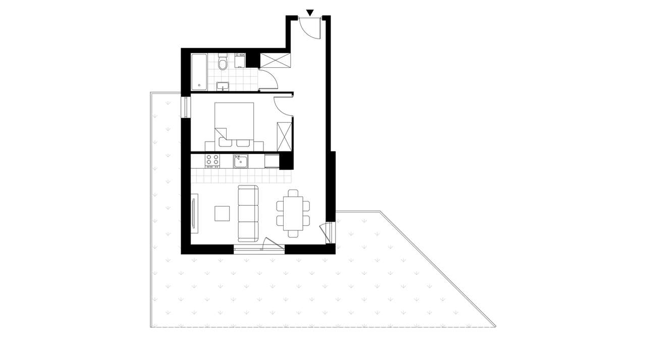 2-pokojowe mieszkanie 42m2 + ogródek Bezpośrednio - Pełny obrazek: 3/14
