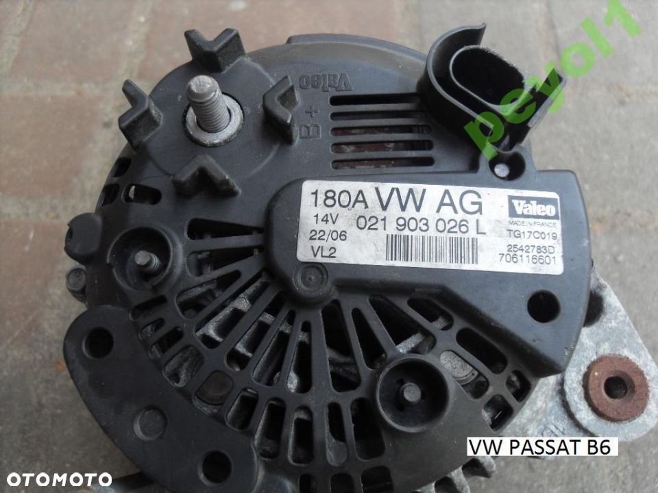 VW PASSAT B6 1.9 , 2.0 TDI ALTERNATOR 180A - 3