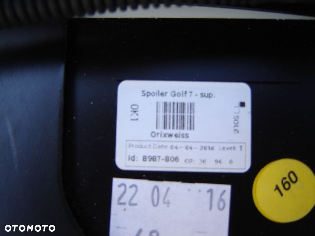 VW GOLF VII GTI GTE SPOJLER TYŁ KOMPLETNY L0K1 - 3