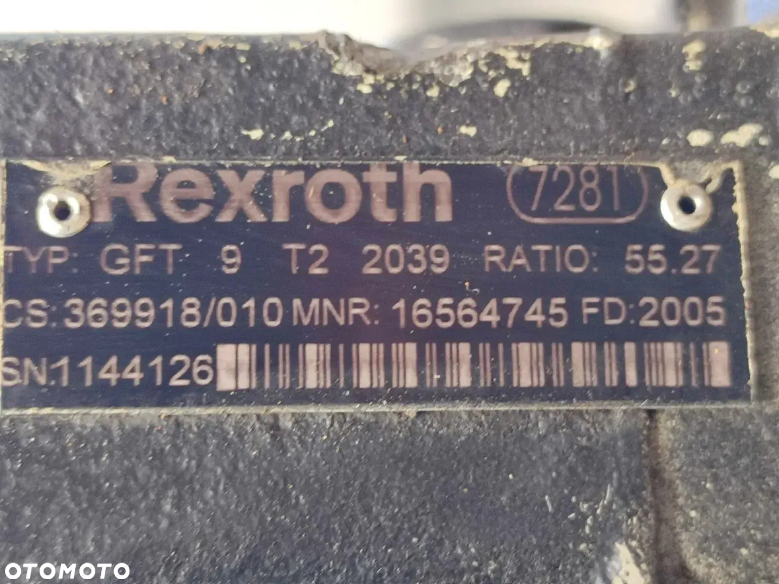 Zwolnica Hydromotor REXROTH GFT9T22039 TEREX HR 32 - 13