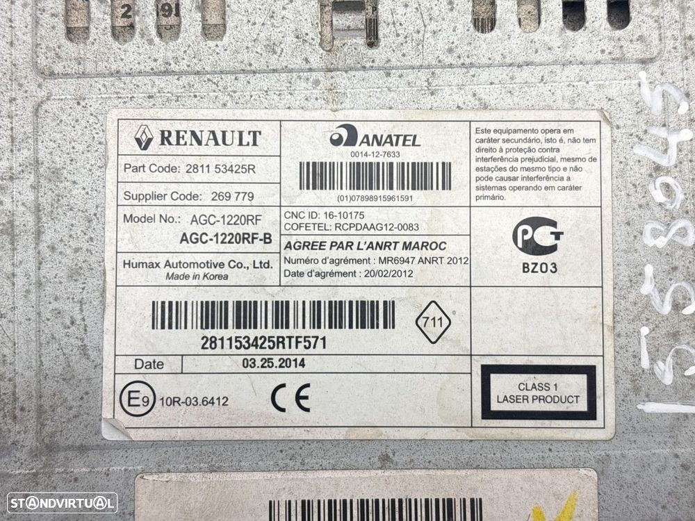 RADIO RENAULT KANGOO Express (FW0/1_) REF. 281153425R - 3