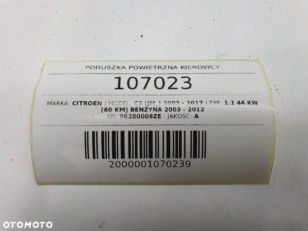 PODUSZKA POWIETRZNA KIEROWCY CITROEN C2 C3 2003 EU - 4